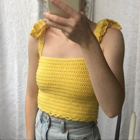 Crochet Tie Strap Tank Top - Picture 2 of 6